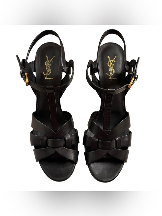 Saint Laurent Shoes - Saint Laurent | Tribute Platform Sandals Black Leather | EU 41